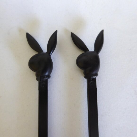 VINTAGE PLAYBOY NIGHT CLUB BUNNY COCKTAIL DRINK SWIZZLE STICK STIRRER (LOT OF 2) - Picture 1 of 6